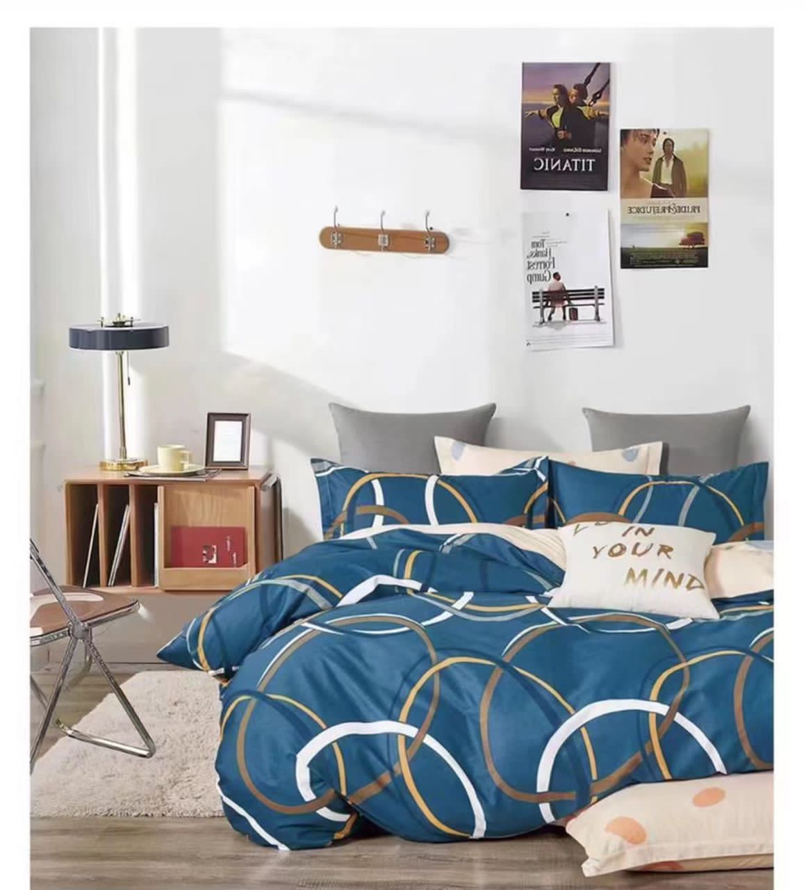 Blue-colored Duvet