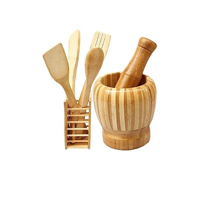 Wooden Portable Mortar and Pestle