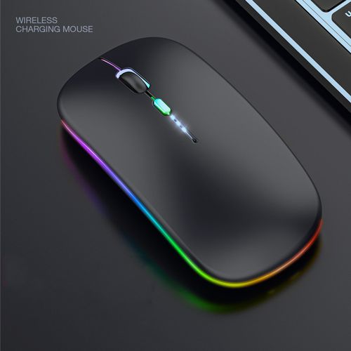 Bluetooth Ultra Thin Wireless Mouse 2.4G Charging Black