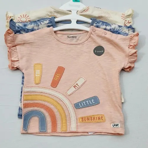 Set Of 3 Baby Girl Sunshine Tees - Morrisons