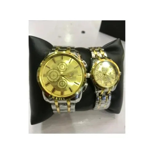 Couple's Stainless Steel Wristwatch Set